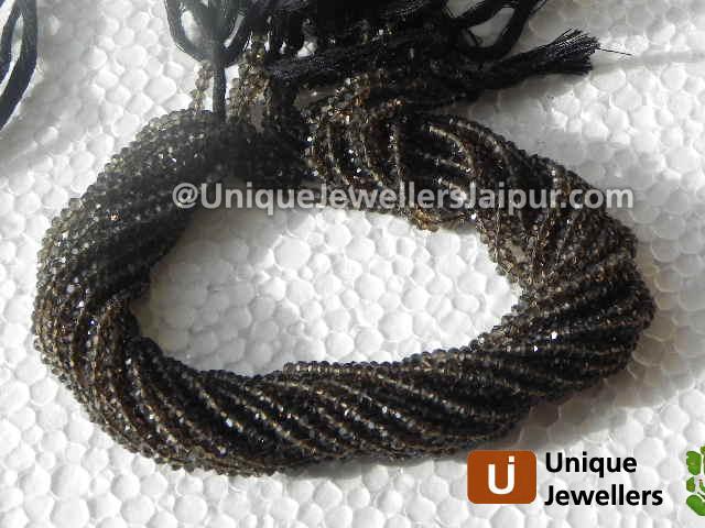 Smokey Faceted Roundelle Beads